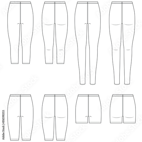 Set of female leggings vector.. Woman sports wear © bayurey