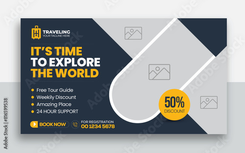 Travel youtube thumbnail web banner design| Travel tour youtube thumbnail design hotel tourism marketing service video thumbnail