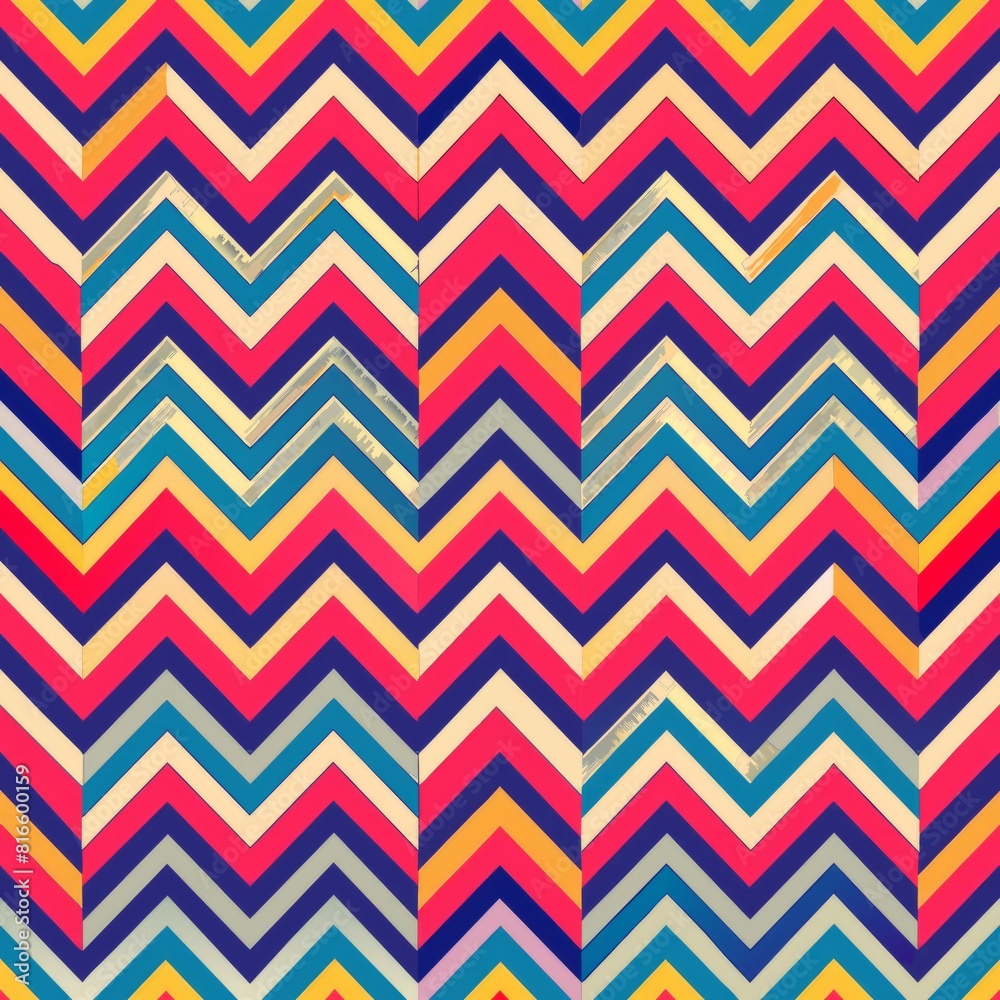 Seamless pattern of geometric stripes and zigzags, creating a visually dynamic and engaging gift wrap design, Generative AI Seamless pattern of geometric stripes and zigzags, creating a visually dynamic and engaging gift wrap design, Generative AI