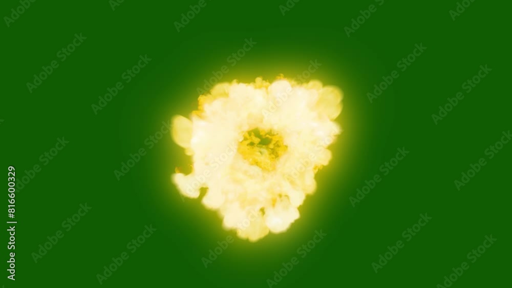 Magic Blast. Colorful smoke explosion effect for intro video. green screen