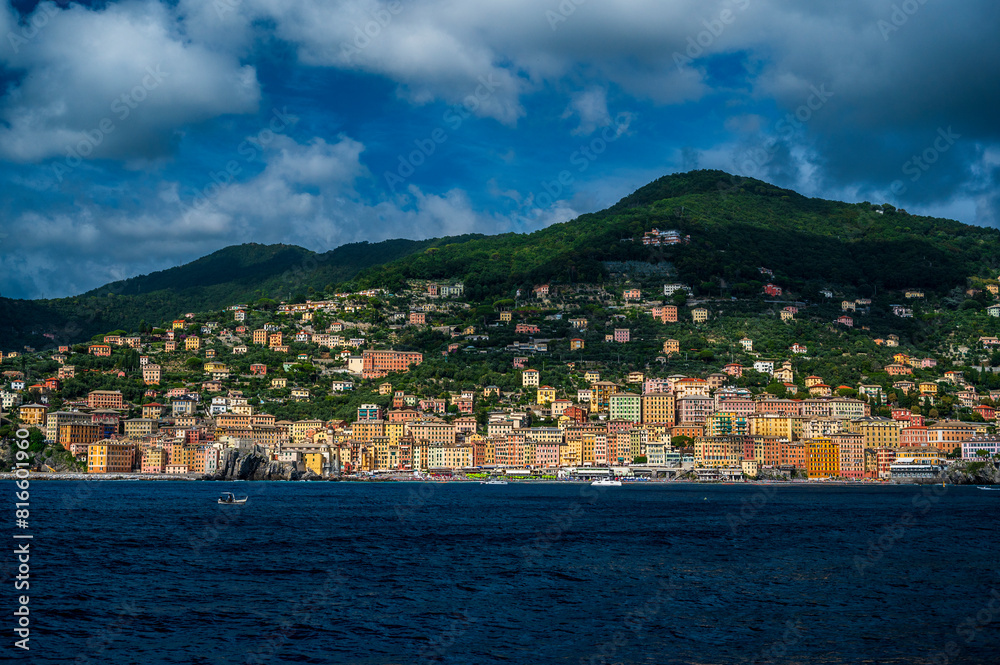 Obraz premium Camogli. Historic center of Liguria nestled on the sea. Wonderful Italy.