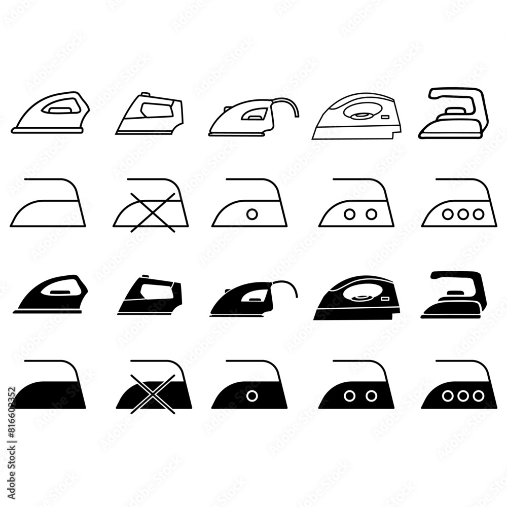 Iron icon vector set. Flatiron illustration sign collection. Smoothing-iron symbol or logo.