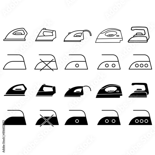 Iron icon vector set. Flatiron illustration sign collection. Smoothing-iron symbol or logo.