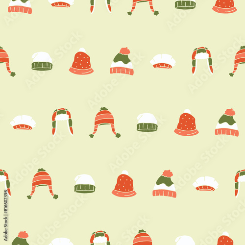 Hat Seamless Pattern Vector illustration for Print, Wallpaper, Decoration.
