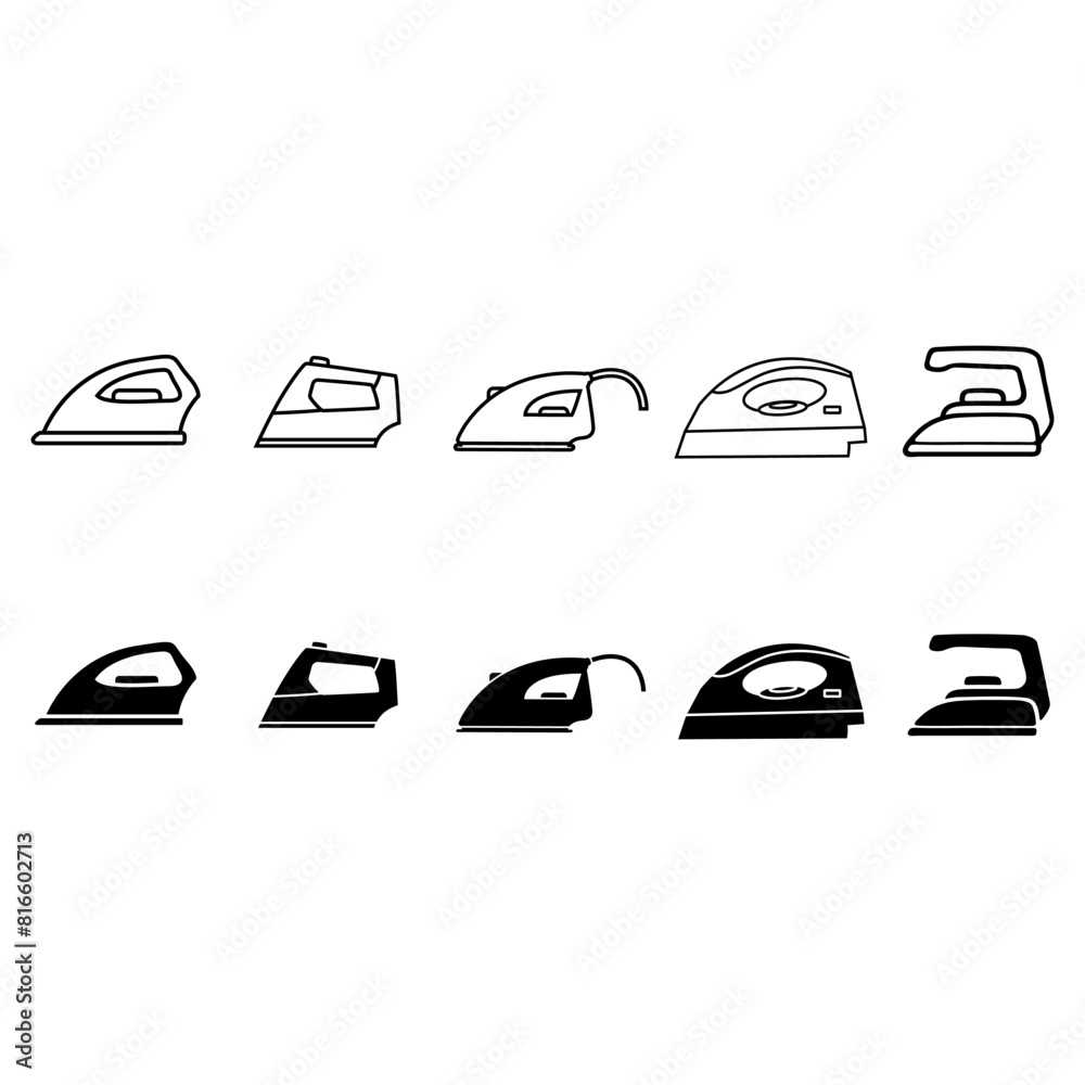 Iron icon vector set. Flatiron illustration sign collection. Smoothing-iron symbol or logo. Iron icon vector set. Flatiron illustration sign collection. Smoothing-iron symbol or logo.