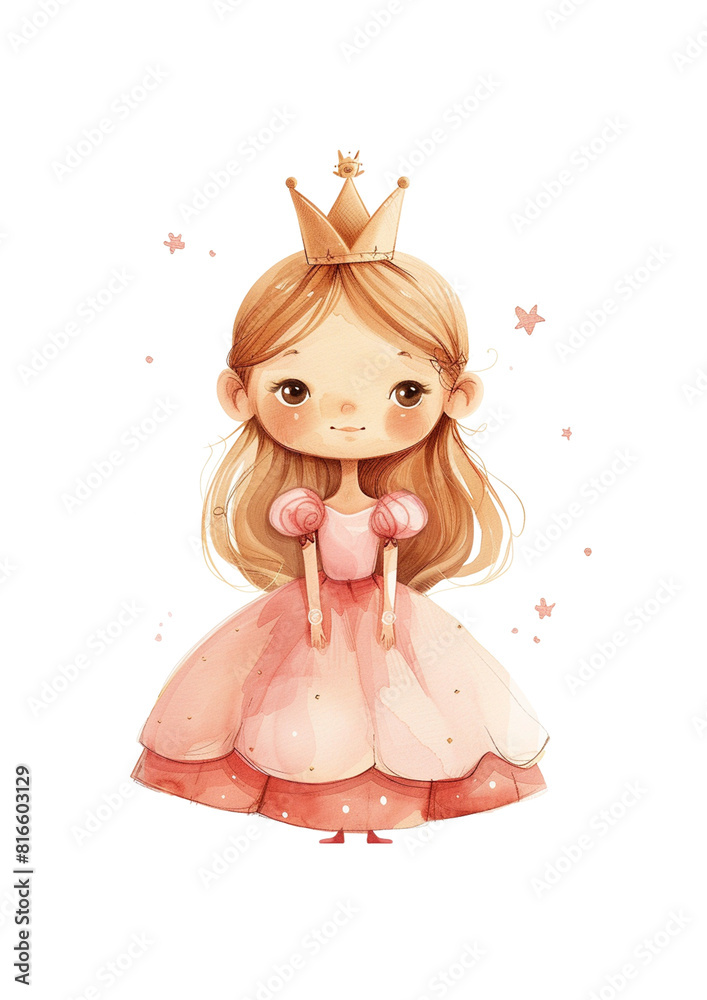 little princess in watercolor style little princess in watercolor style