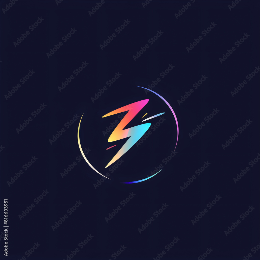 Lightning logo. Electric power symbol on black background. Vector illustration. Lightning logo. Electric power symbol on black background. Vector illustration.