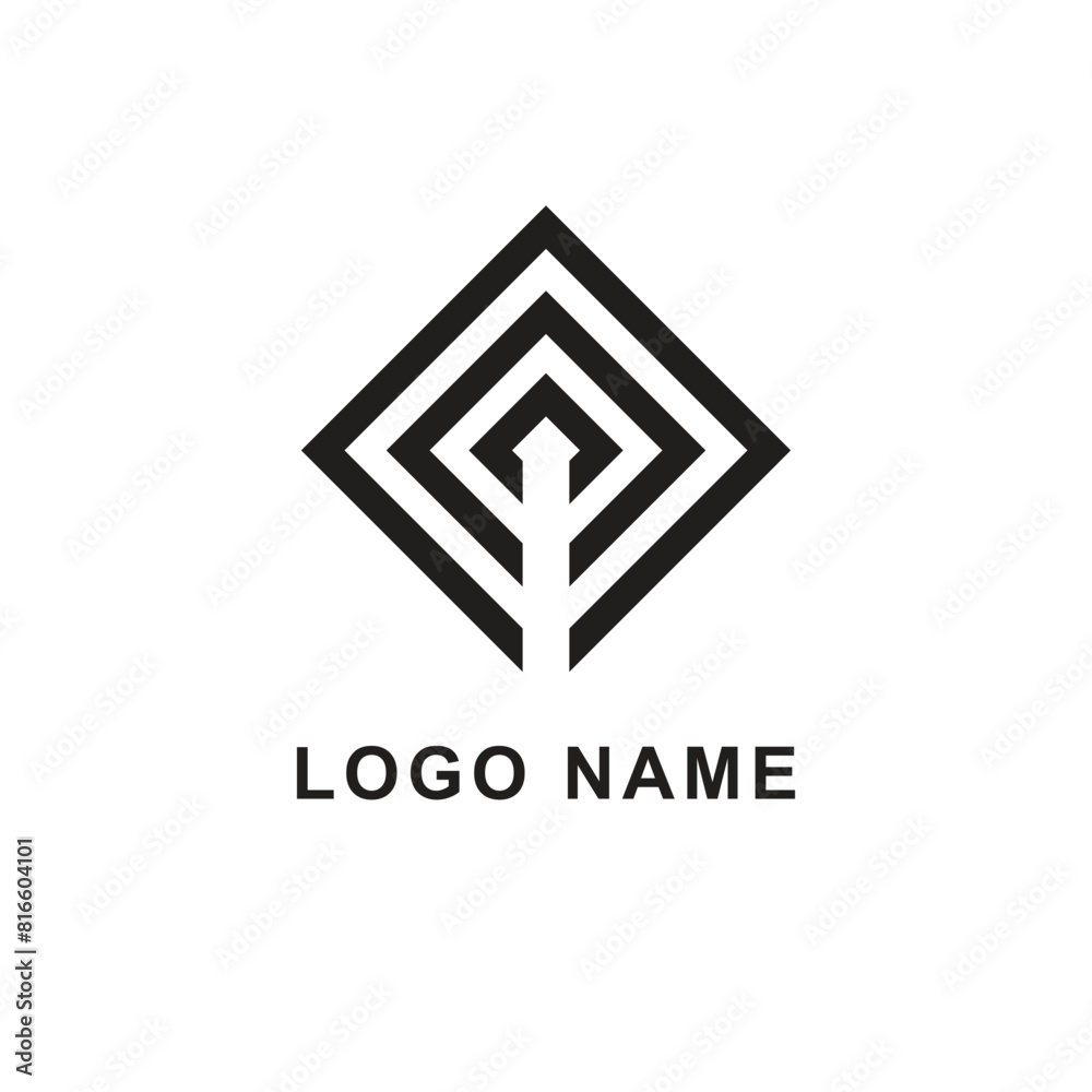 square line logo template vector square line logo template vector