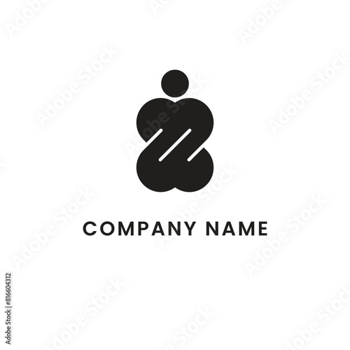 Black logo template. Logo idea vector