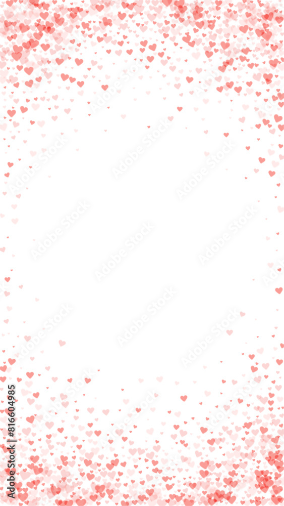 Red hearts scattered on white background. Red hearts scattered on white background.