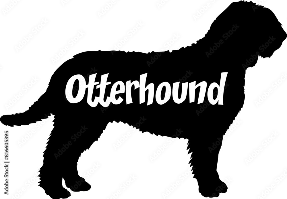 Otterhound Dog silhouette dog breeds logo dog monogram vector