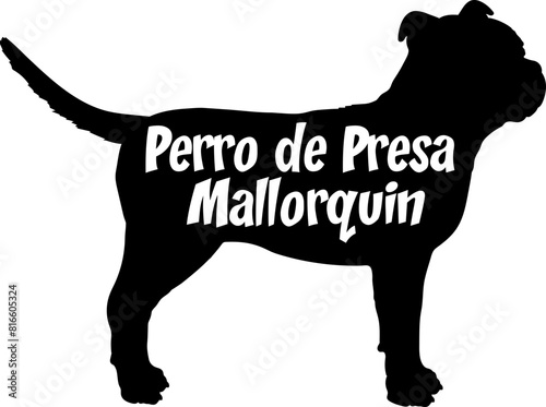 Perro de Presa Mallorquin Dog silhouette dog breeds logo dog monogram vector photo