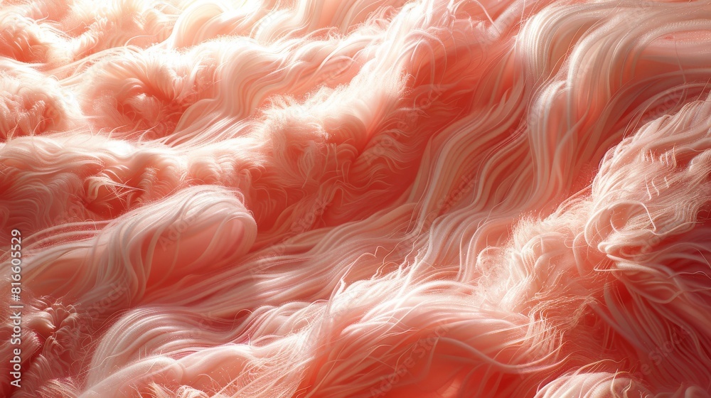 The image features sweeping textures in hues of pink and white, creating a soft, flowing appearance suggestive of organic material or hair The image features sweeping textures in hues of pink and white, creating a soft, flowing appearance suggestive of organic material or hair
