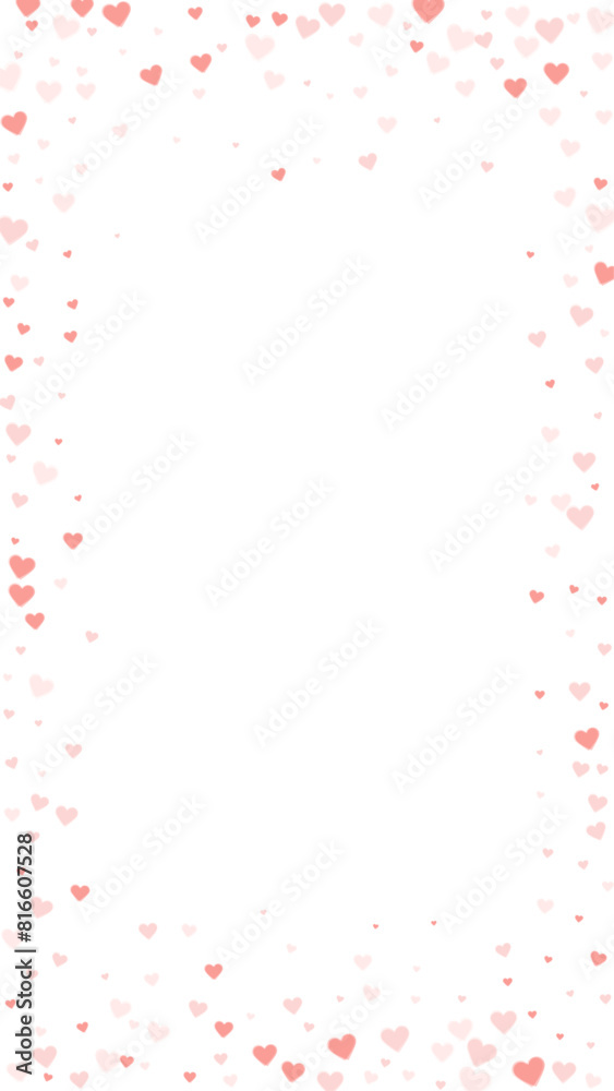 Red hearts scattered on white background. Red hearts scattered on white background.