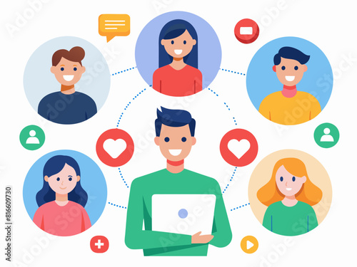 teamwork business meeting online group of business workers. Business vector illustration.