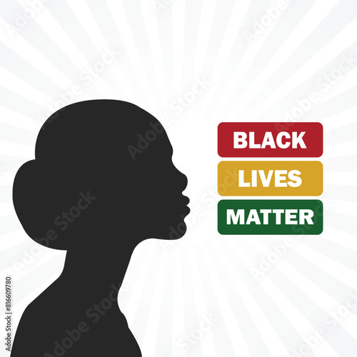 Black Lives Matter. Holiday concept. Template for background, banner, card, poster with text inscription.
