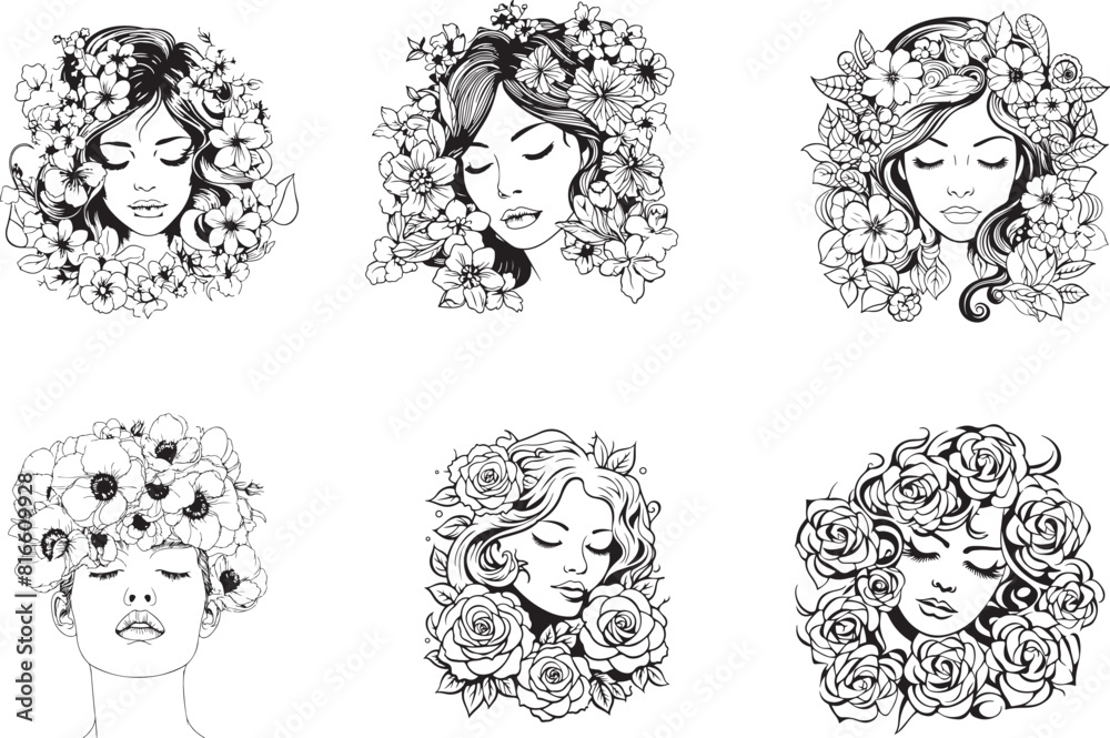 Girl and flowers Girl and flowers
