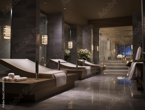 Guests relax at a luxurious spa during an evening retreat