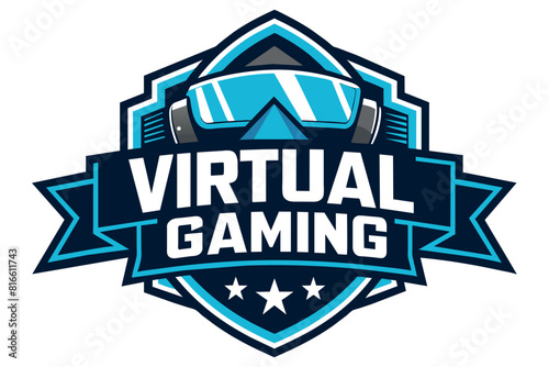 A logo for Virtual Reality Gaming Immerse yourself in thrilling adventures! Experience Virtual Reality Gaming like never before. Step into new realms of excitement and fun! vector artwork illustration