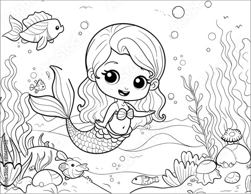 Vector Mermaid Coloring Pages Fun for Kids of All Ages