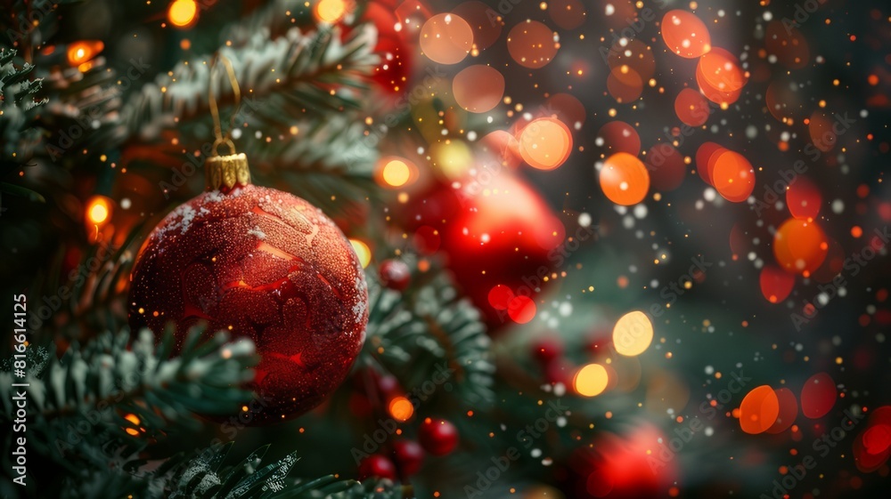 Decorated Christmas tree on blurred background Decorated Christmas tree on blurred background