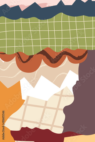 Modern poster. Abstract shapes. Template for poster, postcard, banner. Vector illustration in flat modern style. 
