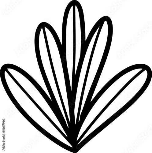 cute cartoon plant leaf drawing.