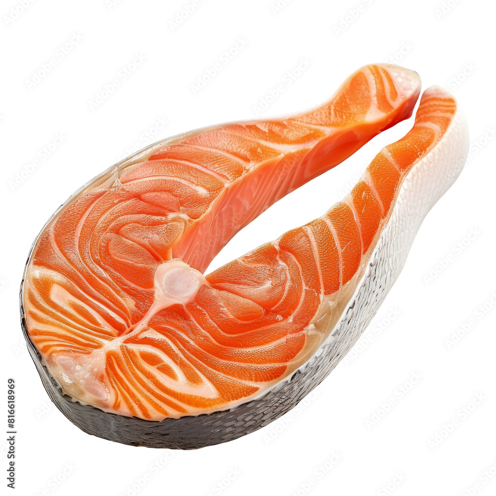 Freshly Grilled Salmon Steak Ready to Serve, Isolated Without Background Freshly Grilled Salmon Steak Ready to Serve, Isolated Without Background