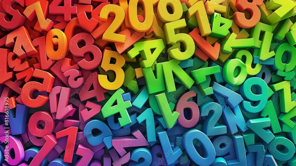 Vibrant Collection of Colorful Numerology Figures Vibrant Collection of Colorful Numerology Figures