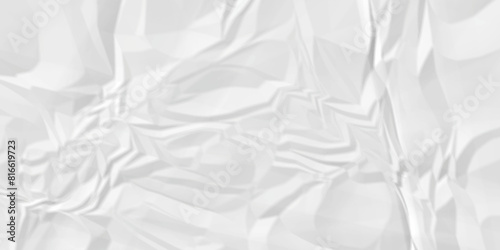 White wrinkly backdrop paper background. panorama grunge wrinkly paper texture background, crumpled pattern texture. paper crumpled texture. white fabric crushed textured crumpled.