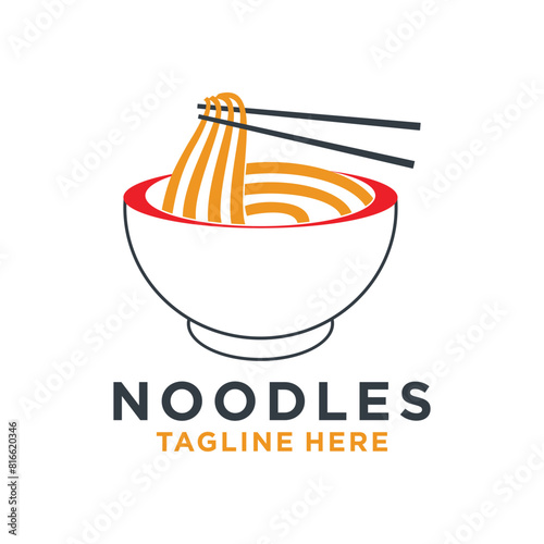 Vector noodle ramen design element vector icon with creative unique concept