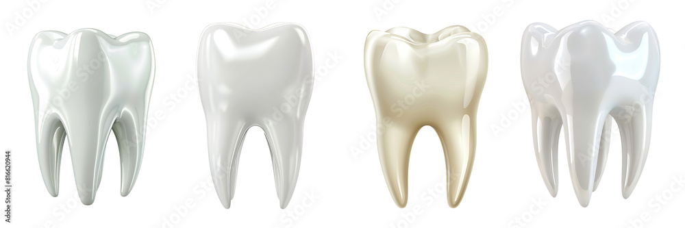 Set of white tooth isolated on a transparent or white background Set of white tooth isolated on a transparent or white background