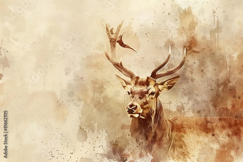 Graceful deer - Watercolor style