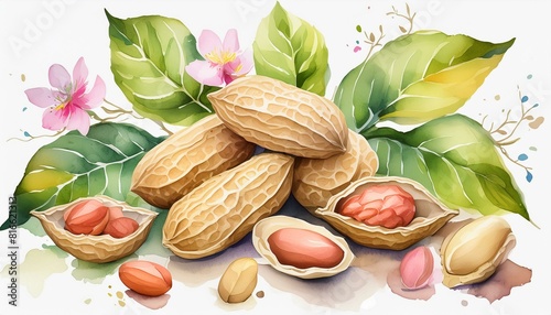 peanuts watercolor illustration