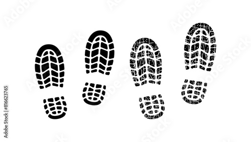 shoe print emblem,Military boots print,  black isolated silhouette