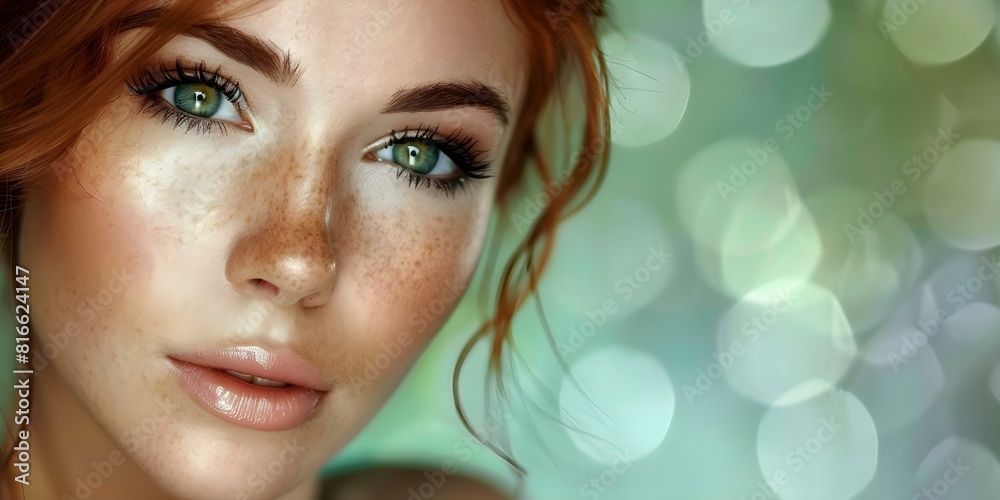 Stunning Portrait of a Supermodel with Big Eyes, Red Hair, and a Beautiful Body. Concept Portrait Photography, Beautiful Model, Red Hair, Big Eyes, Stunning Pose Stunning Portrait of a Supermodel with Big Eyes, Red Hair, and a Beautiful Body. Concept Portrait Photography, Beautiful Model, Red Hair, Big Eyes, Stunning Pose