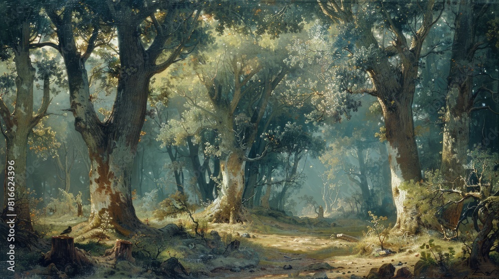 Naklejka premium Scene of woodland