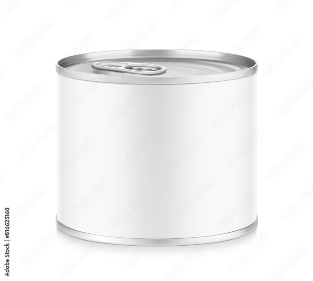 Hight realistic can with easy-open lid mockup. Vector illustration isolated on white background. Easy to use for presentation your product, idea, design. EPS10. Hight realistic can with easy-open lid mockup. Vector illustration isolated on white background. Easy to use for presentation your product, idea, design. EPS10.