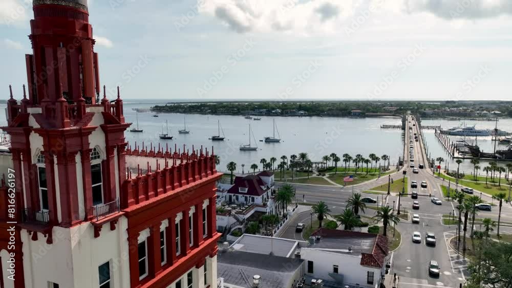 Sailboats at St Augustine Florida Aerial pullout