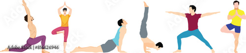 international yoga day, meditation. international yoga day banner, post. vector, yoga body. posture font. happy, International Day of Yoga, yoga day, social media post, Man leading group of people