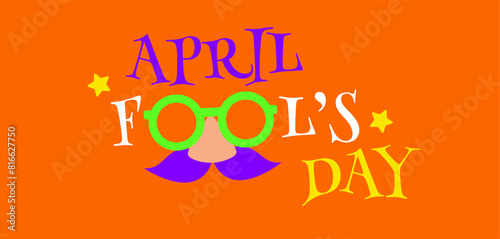 April fools day card. colorful design. vector illustration