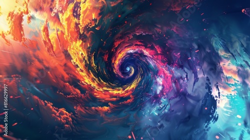 Colorful Swirling Vortex in Space