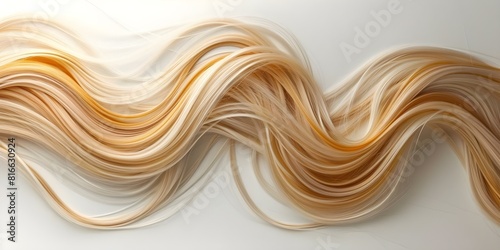 Blonde Hair Strand on White Background: Ideal for Hair Stylist Services. Concept Blonde Hair, Hair Stylist, Hairstyling, Haircare, Beauty Services