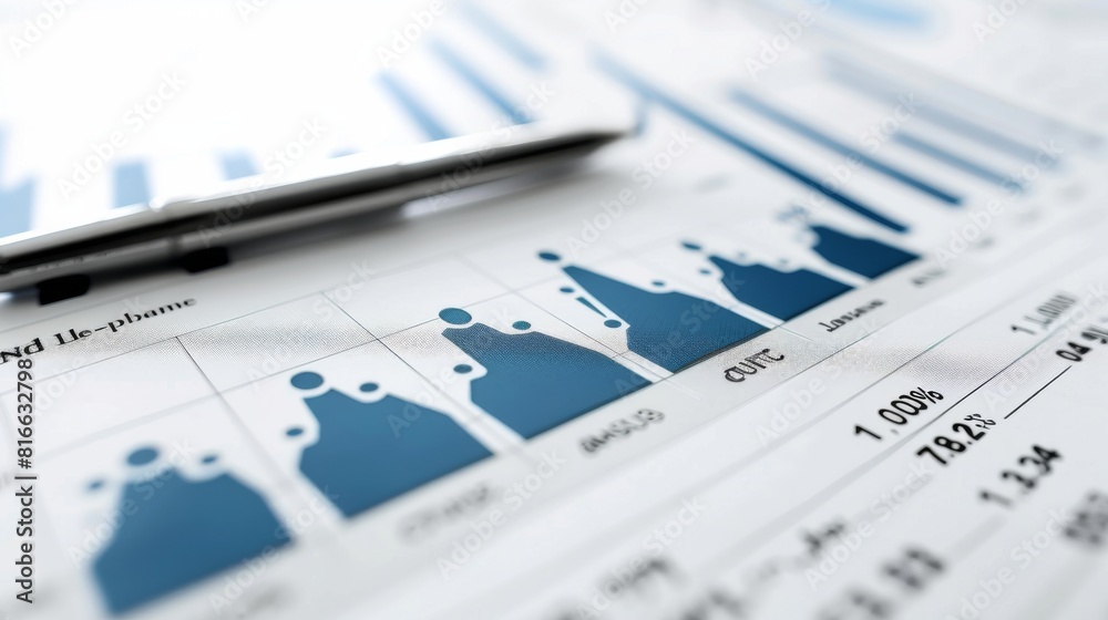 Close-up of a financial graph showing positive growth trends Close-up of a financial graph showing positive growth trends
