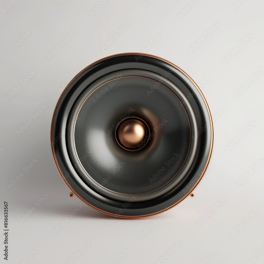 An isolated speaker on a plain white surface An isolated speaker on a plain white surface