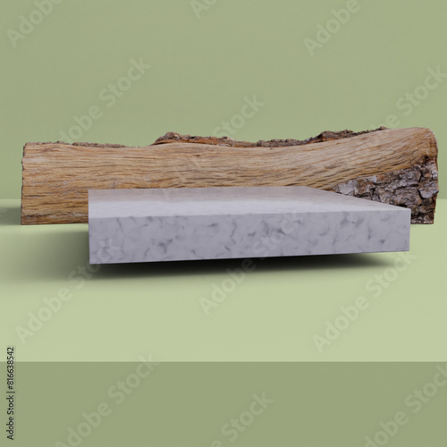 3D Render of natural  and minimal scene for product display presentation for your design