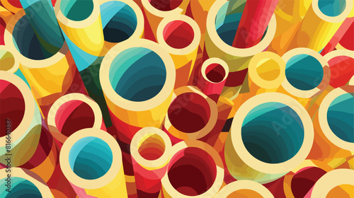 Pop Tubes on yellow background Vector style vector