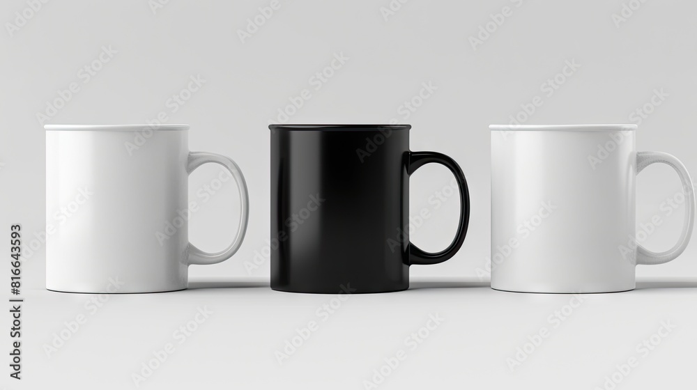 Monochrome Trio: Three Elegant Mugs Monochrome Trio: Three Elegant Mugs