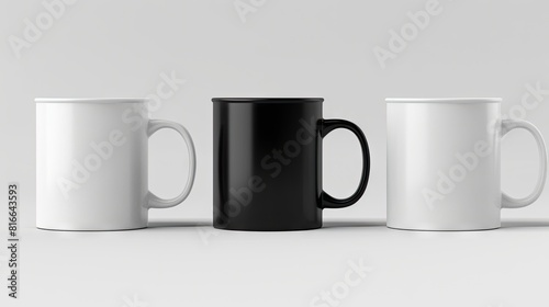 Monochrome Trio: Three Elegant Mugs