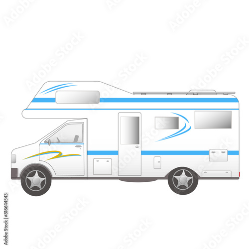 Camping-car capucine vu de profil